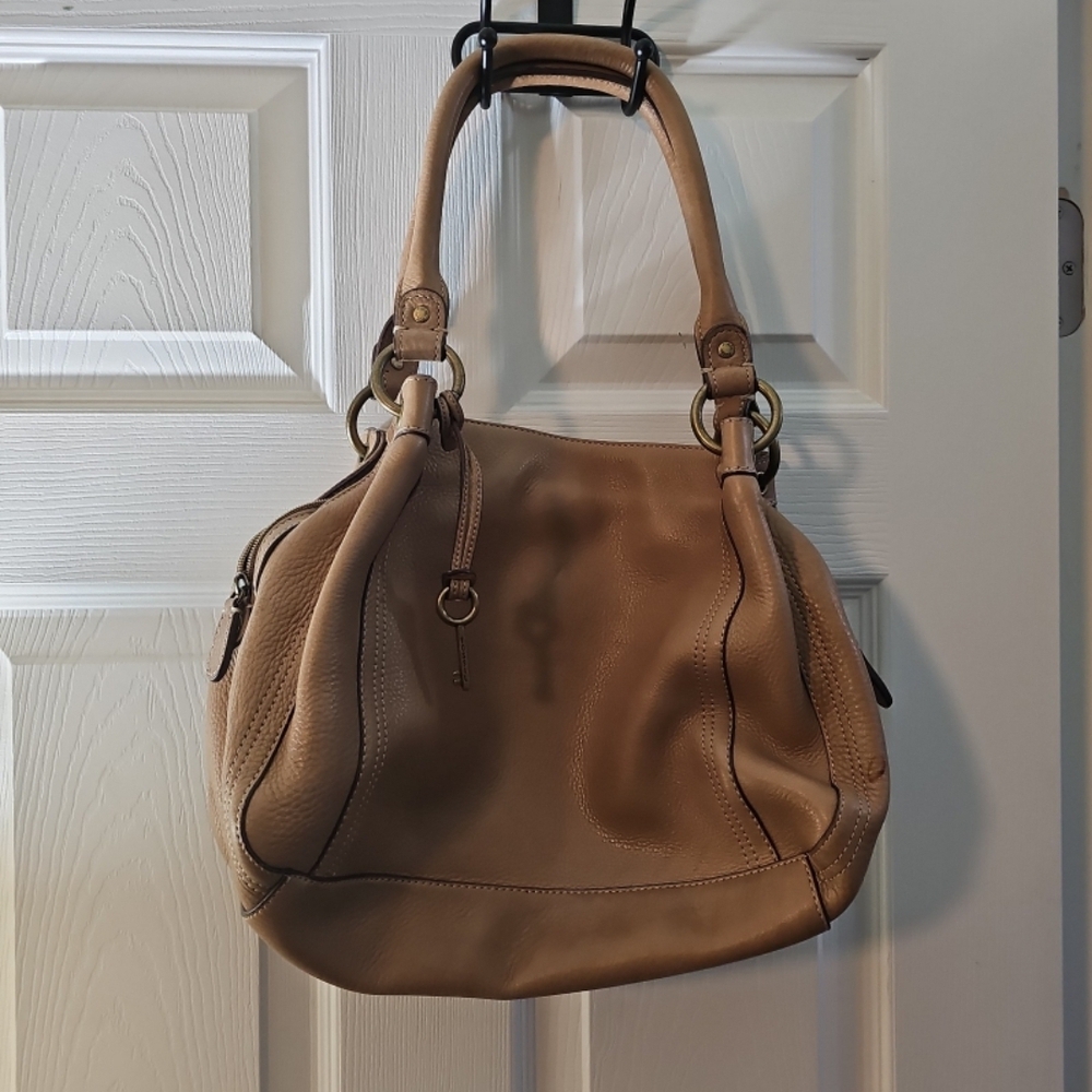 Fossil Tan Leather Shoulder Bag